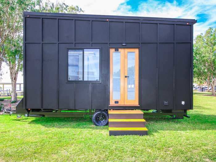 Natural light floods into the tiny home through windows on all four sides of the home, including the lofted bedroom and clear entry door. However, there are also lights throughout the unit to brighten up the interior at night.