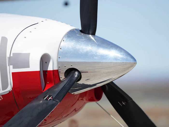 The aircraft itself looks no different than its fuel-powered siblings, the only difference being the large three-blade propeller is powered by a battery.