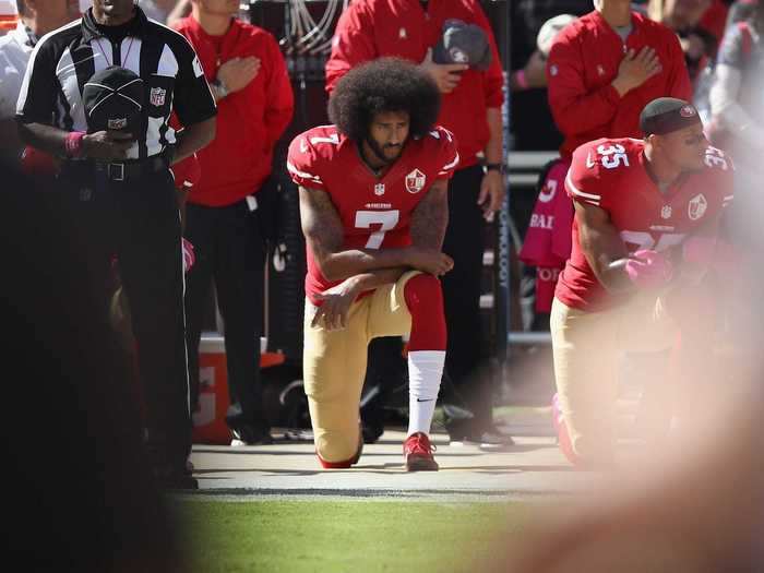 It also inspired separate peaceful protests, like Colin Kaepernick