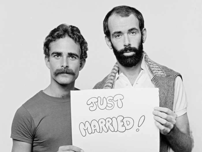 In 1976, this gay couple celebrated their new union.