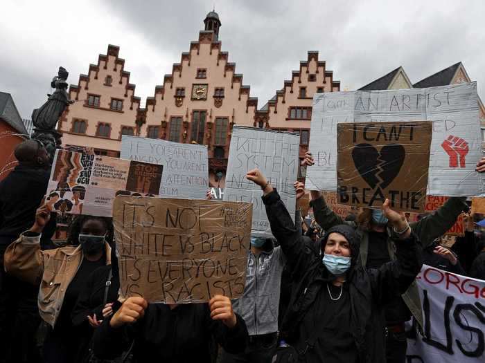 Over in Germany, people protested racism in solidarity with the U.S. in several cities last weekend and this weekend, per Reuters and NPR, and Insider.