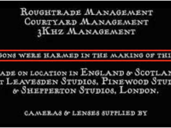 The end credits of 