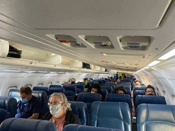 Throughout the flight, there was very little interaction from the crew and most passengers kept their masks on, though exceptions were made for eating and drinking.