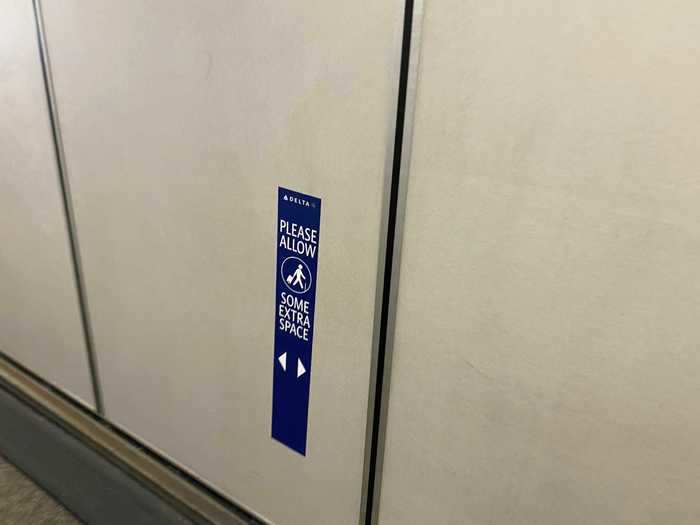 There were more reminders in the jetway to keep a distance, which isn