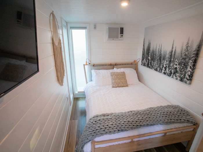 To accommodate the variable Colorado climate, the home has a heater and air conditioning unit in the bedroom.