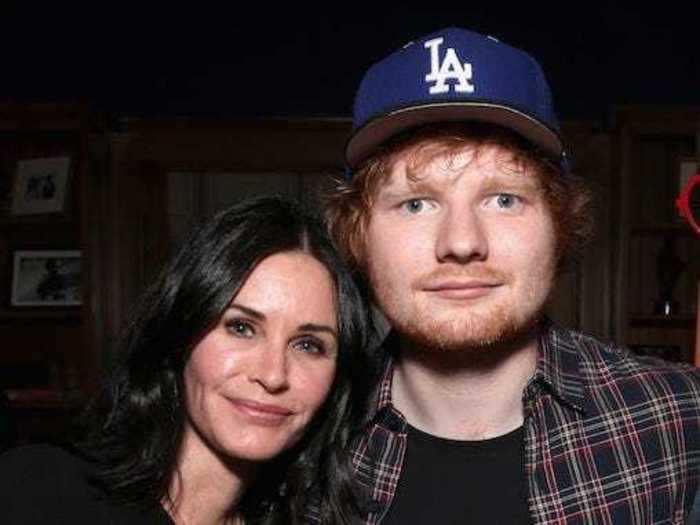 Courteney Cox and Ed Sheeran