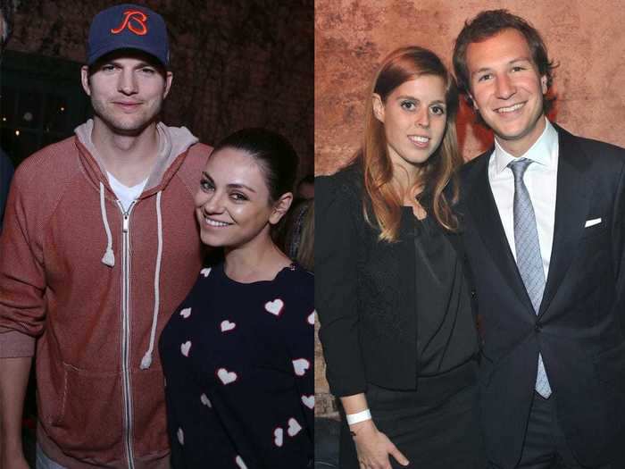 Mila Kunis and Ashton Kutcher, and Princess Beatrice and Dave Clark