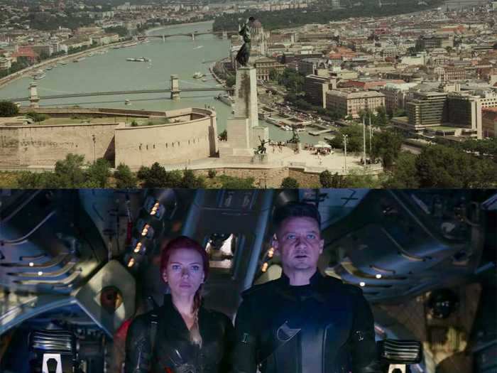 Natasha and Hawkeye discuss something big that went down in Budapest, a location we