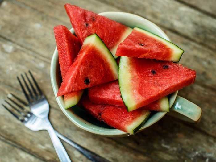 Watermelon contains fructose, a natural sugar that our bodies have difficulty absorbing.