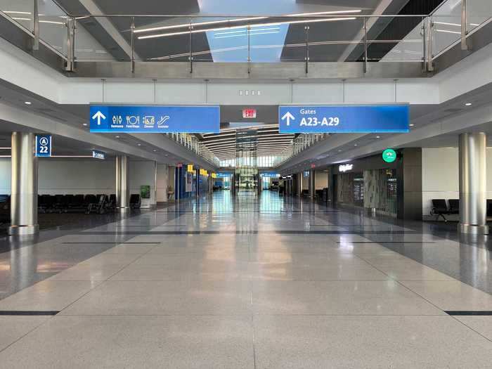 Charlotte, too, was affected by the lack of traffic as seen with its newly opened A Concourse.