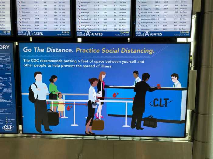 There was also more guidance on how to social distance than what was seen in Atlanta, though nobody in the graphic was wearing a mask.