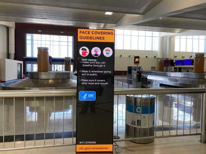 Finally, some guidance on face coverings, but by no means requiring or recommending their use in the airport.