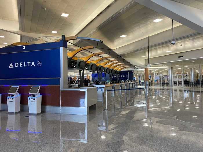 Delta had consolidated a lot of its Atlanta operation which meant shutting down numerous check-in areas.