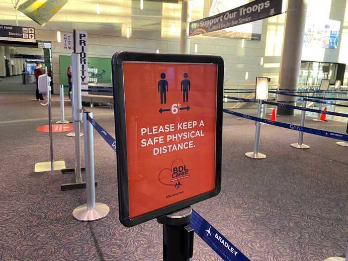 After getting my boarding pass, I headed through security and availed myself to the pre-security hand sanitizer dispenser. That day saw 267,742 travelers passing through TSA security screenings.