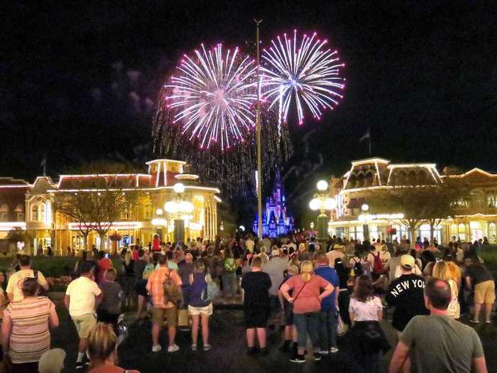 Shows that draw large crowds, like fireworks, are suspended at some amusement parks.