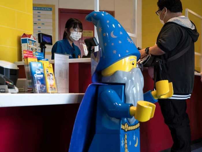 Ticket counters may have plastic protective sheets to shield customers from employees.