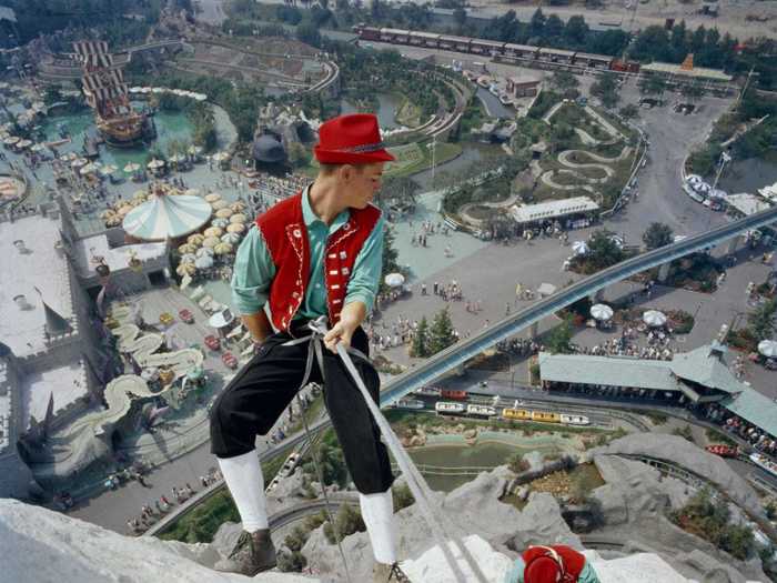 1960 - 1966: It was common to see Disneyland employees, or cast members, scaling the Matterhorn Bobsleds.