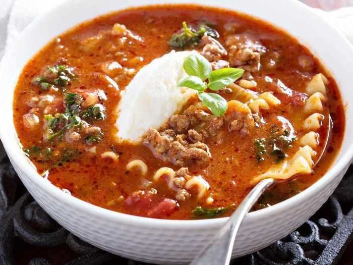 Add ground beef to soup for an unconventional way to get some extra protein.