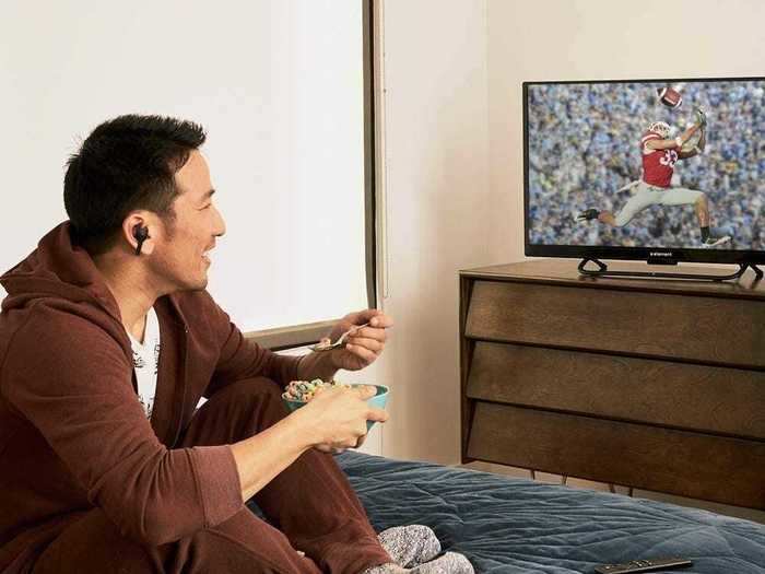 A voice-enabled TV streaming stick