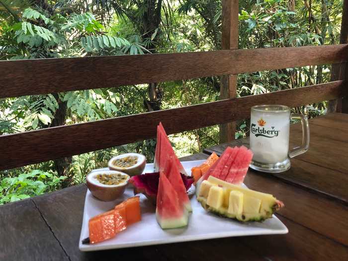 The breakfast consisted of fresh food from the surrounding farm area.