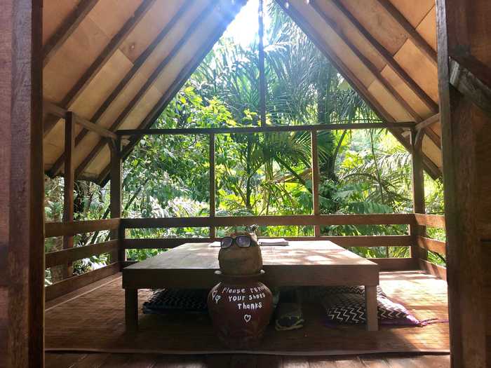 The complimentary breakfast was served in a separate tree house.