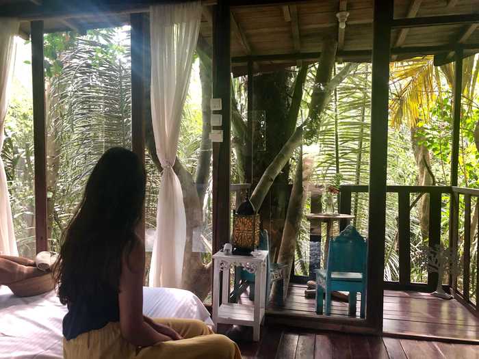 Waking up in the jungle, surrounded by trees, was my favorite part.