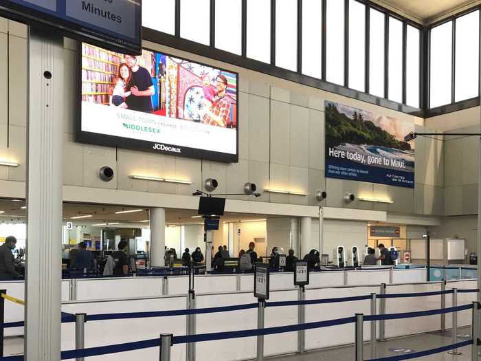 I walked upstairs to security, having already checked my carry-on luggage in online, where I encountered a fairly empty security line.