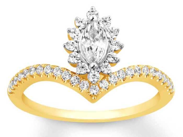 Choose a ring that features a unique diamond halo.