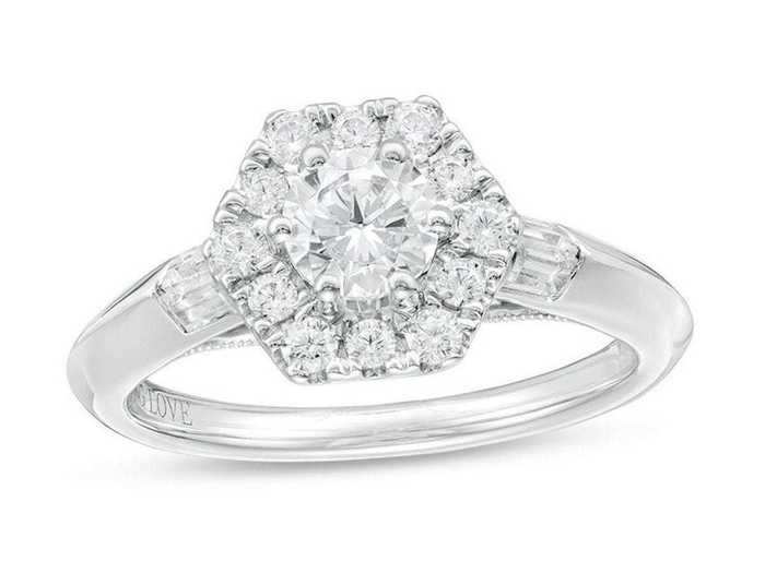 Use a geometric shape to enhance the look of your diamonds.