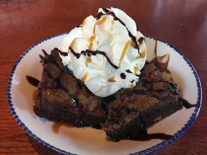 A brownie a la mode is usually a good dessert option.