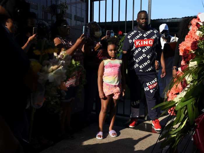 Floyd was buried next to his mother in the cemetery where visitors have adorned his gravesite with flowers.