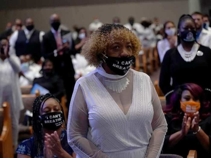 Also in attendance were family members of other victims of police brutality including those of Breonna Taylor, Michael Brown and Eric Garner. "All of these families came to stand with this family because they know better than anyone else the pain they will suffer from the loss that they have gone through," Sharpton said.