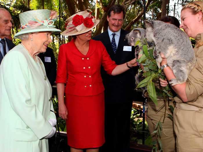 She became acquainted with a koala on a visit to Australia.