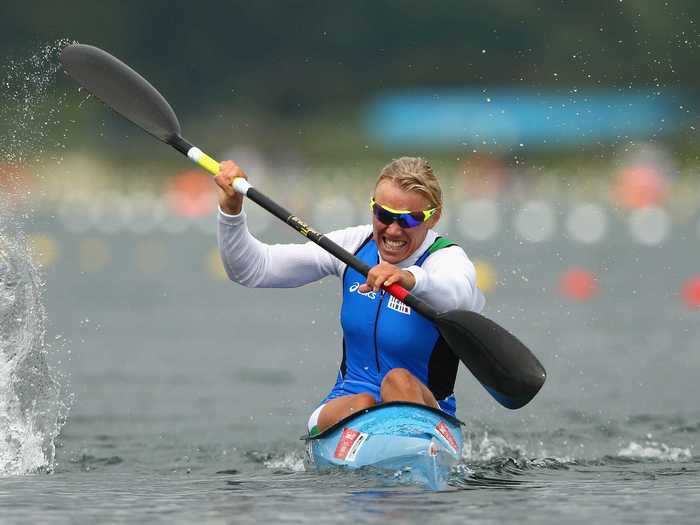 Kayaker Josefa Idem has the most Olympic appearances for a female athlete.