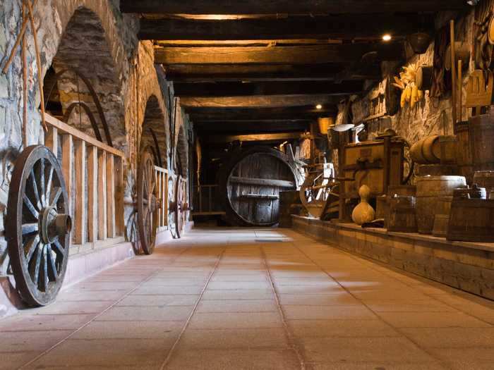 Historic vineyards surrounding Meteora make the wine cellar in the Great Meteoron monastery a must-see for visitors.