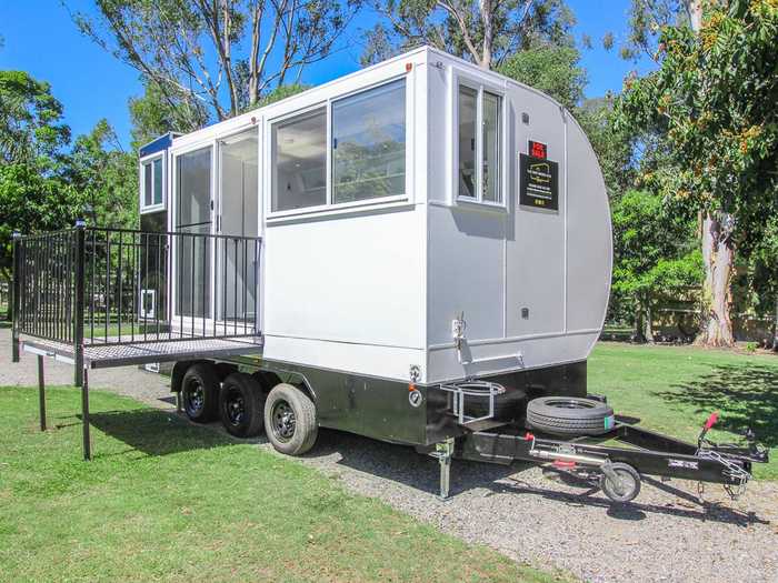 The home is 130 square feet, not including the 35 square feet side deck.