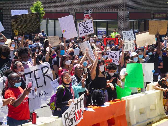 In Ridgefield Park, New Jersey, hundreds gathered for a morning demonstration on June 7.