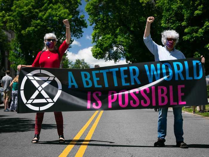 Protests in Albany, New York, drew hundreds of people at the end of May.