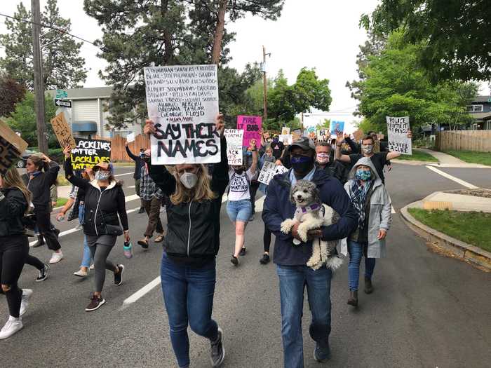 Over 1,000 people took to the streets in Bend, Oregon, to protest on June 6.