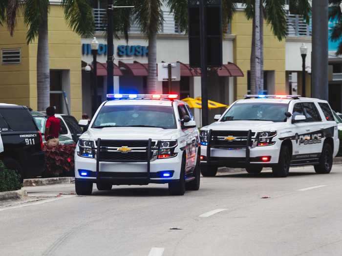 Some police officers joined protesters in a demonstration on June 7 in Hollywood, Florida.