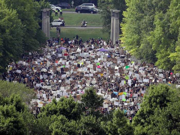 In Nashville, Tennessee, an estimated 10,000 protesters came together after six teenage girls organized a massive Black Lives Matter demonstration.