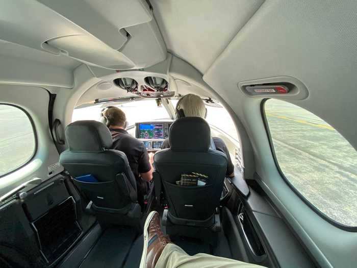 Though there was no flight attendant to serve snacks, there was plenty of legroom on the flight and the cabin is automatically pressurized. At the aircraft