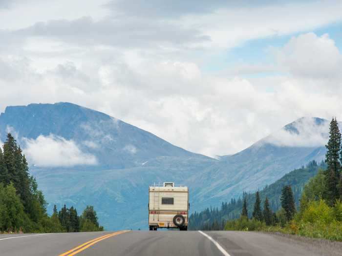 Parks Highway in Alaska has plenty of mountain views.