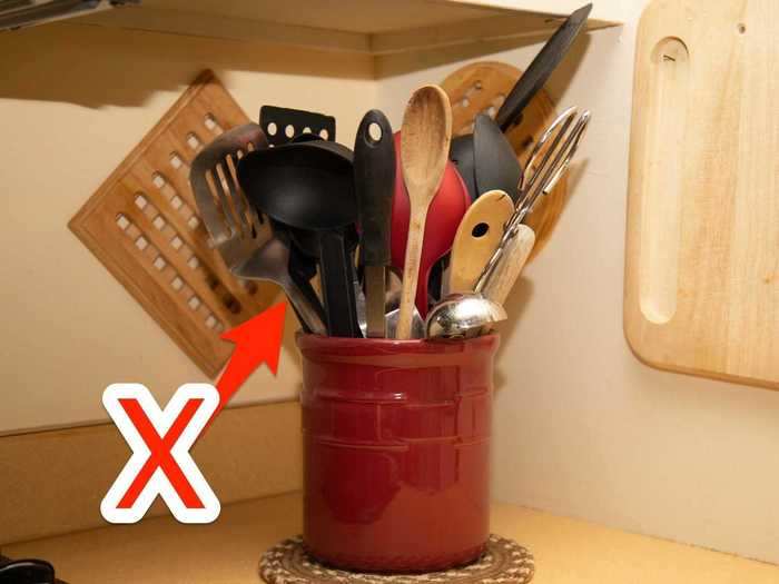 Utensils and kitchen gadgets that you seldom or never use are contributing to clutter.