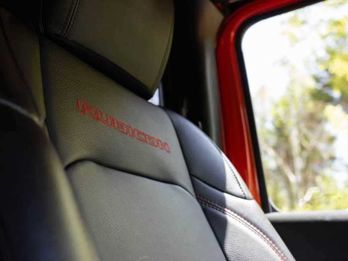 The seat leather and interior plastics were on the harder side, but that makes them easier to clean off after muddy activities.