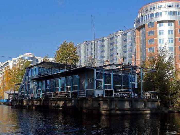 Found in St. Petersburg, Russia, this floating home has four bedrooms.