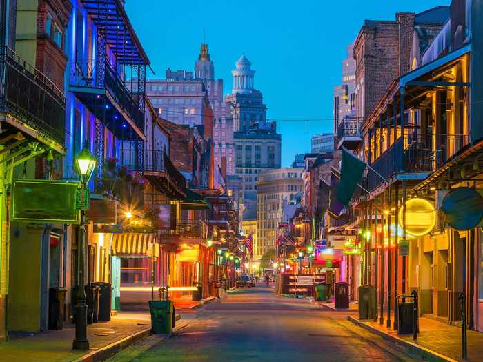 LOUISIANA: Bourbon Street in New Orleans