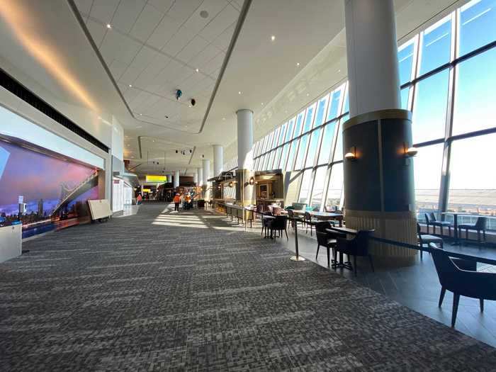 Passengers departing from the Eastern Concourse will then walk down this walkway.