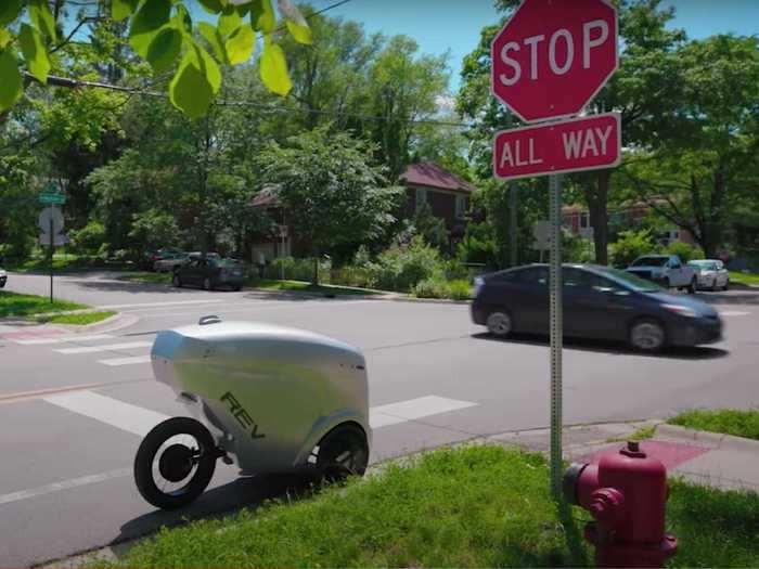 The "nimble" delivery robot — which can operate through all four seasons — also has a short stopping distance, which means it doesn