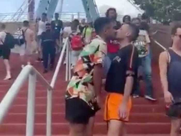 A gay couple in Brazil also planned on proposing to each other at the same moment.